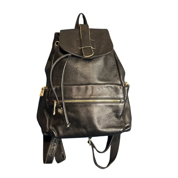 S-Zone Black Pebbled Leather Backpack - Picture 10 of 11